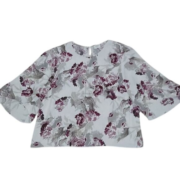 Aritzia Wilfred Cambria Beige Floral Silk Blouse - Picture 4 of 7